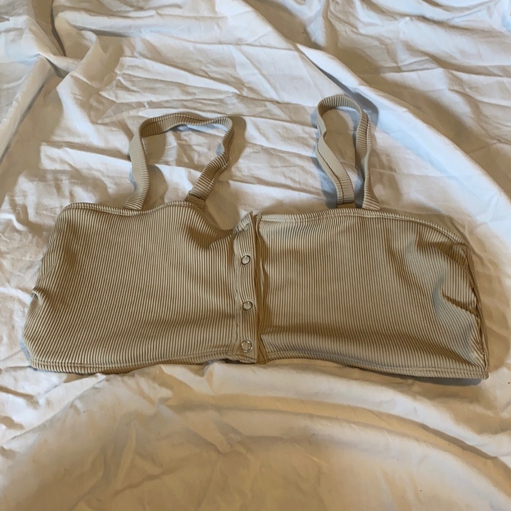 tan ribbed aerie bikini top